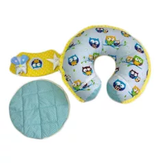   Mama Kiddies MyKids átalakítható ülést segítő babapárna kék-sárga baglyos mintával