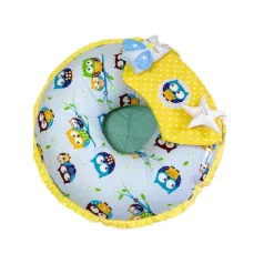   Mama Kiddies MyKids átalakítható ülést segítő babapárna kék-sárga baglyos mintával