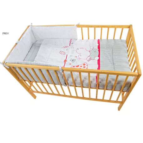 Mama Kiddies Sofie Dreams 4 részes babaágynemű 180°-os rácsvédővel piros színben - My Zoo Red