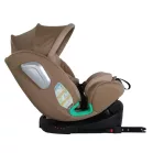 ISOFIX-es 360°- ban forgatható Mama Kiddies iSize Journey Extra biztonsági autósülés (40–150 cm) bézs színben támasztólábbal ajándék napvédővel és lábtartóval