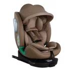 ISOFIX-es 360°- ban forgatható Mama Kiddies iSize Journey Extra biztonsági autósülés (40–150 cm) bézs színben támasztólábbal ajándék napvédővel és lábtartóval