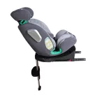 ISOFIX-es 360°- ban forgatható Mama Kiddies iSize Journey Extra biztonsági autósülés (40–150 cm) szürke színben támasztólábbal ajándék napvédővel és lábtartóval