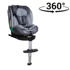 ISOFIX-es 360°- ban forgatható Mama Kiddies iSize Journey Extra biztonsági autósülés (40–150 cm) szürke színben támasztólábbal ajándék napvédővel és lábtartóval