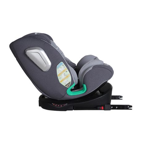 ISOFIX-es 360°- ban forgatható Mama Kiddies iSize Journey Extra biztonsági autósülés (40–150 cm) szürke színben támasztólábbal ajándék napvédővel és lábtartóval