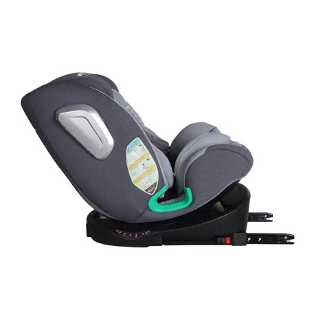 ISOFIX-es 360°- ban forgatható Mama Kiddies iSize Journey Extra biztonsági autósülés (40–150 cm) szürke színben támasztólábbal ajándék napvédővel és lábtartóval