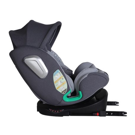 ISOFIX-es 360°- ban forgatható Mama Kiddies iSize Journey Extra biztonsági autósülés (40–150 cm) szürke színben támasztólábbal ajándék napvédővel és lábtartóval