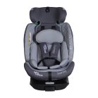 ISOFIX-es 360°- ban forgatható Mama Kiddies iSize Journey Extra biztonsági autósülés (40–150 cm) szürke színben támasztólábbal ajándék napvédővel és lábtartóval