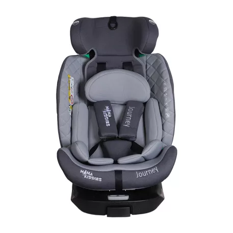 ISOFIX-es 360°- ban forgatható Mama Kiddies iSize Journey Extra biztonsági autósülés (40–150 cm) szürke színben támasztólábbal ajándék napvédővel és lábtartóval