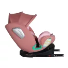 ISOFIX-es 360°- ban forgatható Mama Kiddies iSize Journey Extra biztonsági autósülés (40–150 cm) pink színben támasztólábbal ajándék napvédővel és lábtartóval