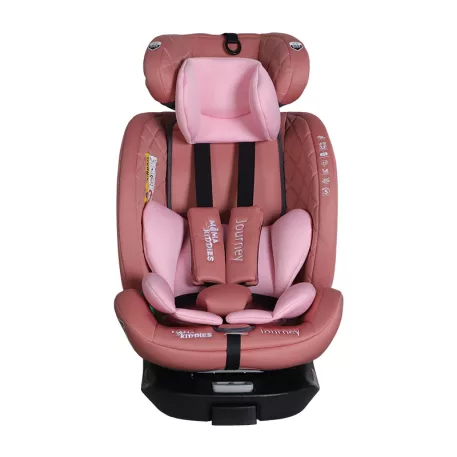 ISOFIX-es 360°- ban forgatható Mama Kiddies iSize Journey Extra biztonsági autósülés (40–150 cm) pink színben támasztólábbal ajándék napvédővel és lábtartóval