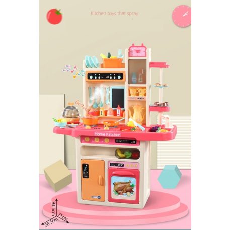 65 részes Mama Kiddies KitchenKing babakonyha szett pink-narancs színben