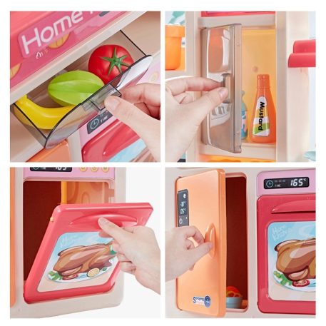 65 részes Mama Kiddies KitchenKing babakonyha szett pink-narancs színben