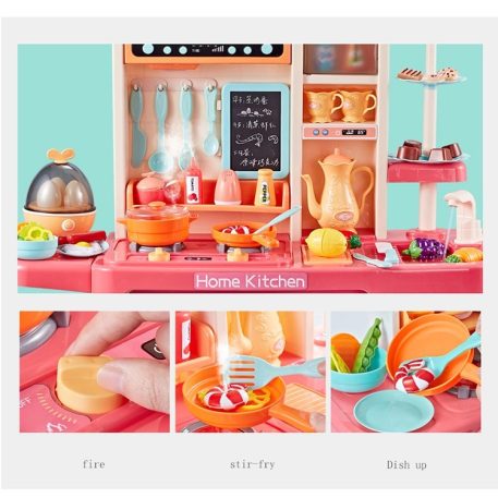 65 részes Mama Kiddies KitchenKing babakonyha szett pink-narancs színben