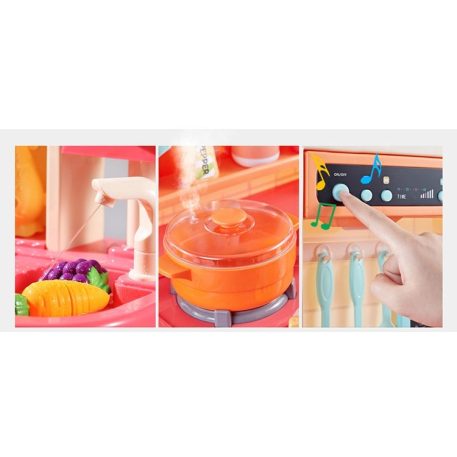 65 részes Mama Kiddies KitchenKing babakonyha szett pink-narancs színben