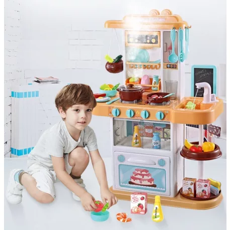 Mama Kiddies 43 részes 72 cm magas KitchenStar babakonyha szett narancs színben