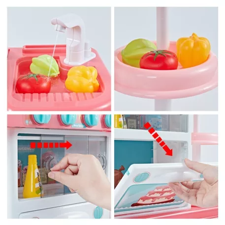 Mama Kiddies 43 részes 72 cm magas KitchenStar babakonyha szett narancs színben