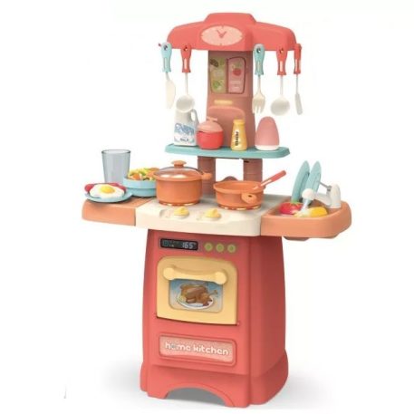 Mama Kiddies 29 részes 62 cm magas Effluent Kitchen babakonyha szett pink színben