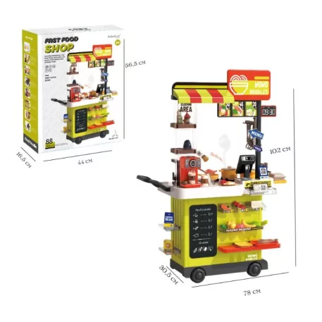 Mama Kiddies 82 részes 102 cm magas Fast Food stand zöld színben