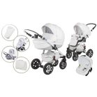 Mama Kiddies Carbon Exclusive White 3az1-ben multifunkciós Eco Leather babakocsi kiegészítőkkel + Ajándék