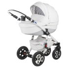 Mama Kiddies Carbon Exclusive White 3az1-ben multifunkciós Eco Leather babakocsi kiegészítőkkel + Ajándék