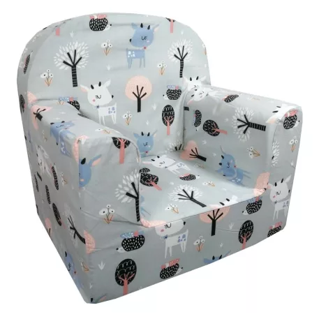 Prémium babafotel szürke őzikés mintával