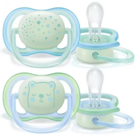 Philips Avent ultra air éjszakai játszócumi - fiús 0-6hó 2db SCF376/11