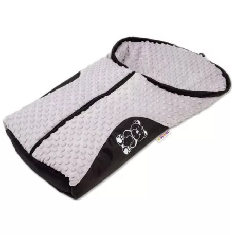 Nellys Baby MINKY lábzsák - nem csak autósülésbe - szürke teddy mackó