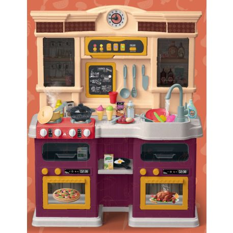 Mama Kiddies 85 részes 83 cm magas Home Chef lila játék babakonyha szett kiegészítőkkel