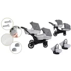 Mama Kiddies Gemini 3az1-ben ikerbabakocsi kiegészítőkkel szürke színben + ajándék