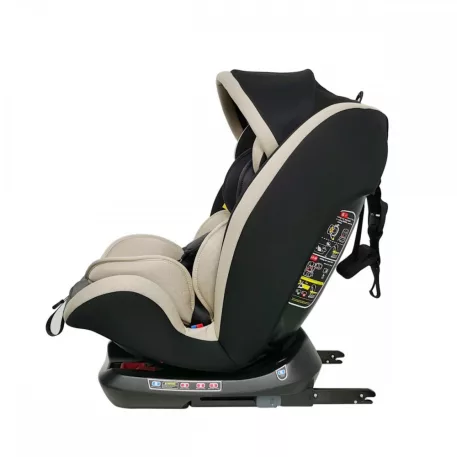ISOFIX-es 360°-ban forgatható Mama Kiddies Rotary Protect GT biztonsági autósülés (0-36 kg) bézs színben ajándék napvédővel