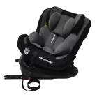 ISOFIX-es 360°-ban forgatható Mama Kiddies Racing biztonsági autósülés (40 -125 cm) fekete-szürke színben + Ajándék fejvédő párna