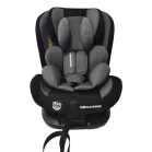 ISOFIX-es 360°-ban forgatható Mama Kiddies Racing biztonsági autósülés (40 -125 cm) fekete-szürke színben + Ajándék fejvédő párna