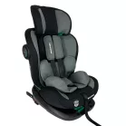 ISOFIX-es 360°-ban forgatható Mama Kiddies Racing biztonsági autósülés (40 -125 cm) fekete-szürke színben + Ajándék fejvédő párna