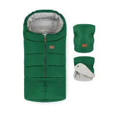   Petite&Mars Jibot 3in1 Téli Szett – Bundazsák és Kézmelegítő, Juicy Green