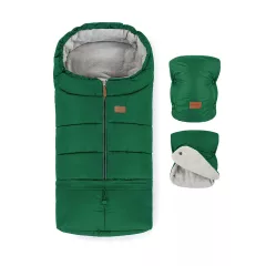   Petite&Mars Jibot 3in1 Téli Szett – Bundazsák és Kézmelegítő, Juicy Green