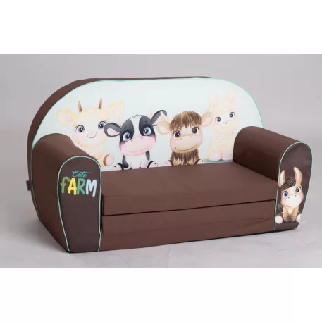 Mama Kiddies® prémium szétnyitható dupla gyerekfotel - Farm animals