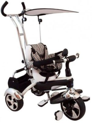 Baby Mix Maxi Trike White prémium tricikli tolókarral, sárvédővel és lábtartóval