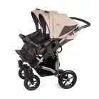 Mama Kiddies TWIN 3az1-ben ikerbabakocsi kiegészítőkkel barna-bézs színben + Ajándék