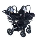Mama Kiddies TWIN 3az1-ben ikerbabakocsi kiegészítőkkel szürke színben + Ajándék