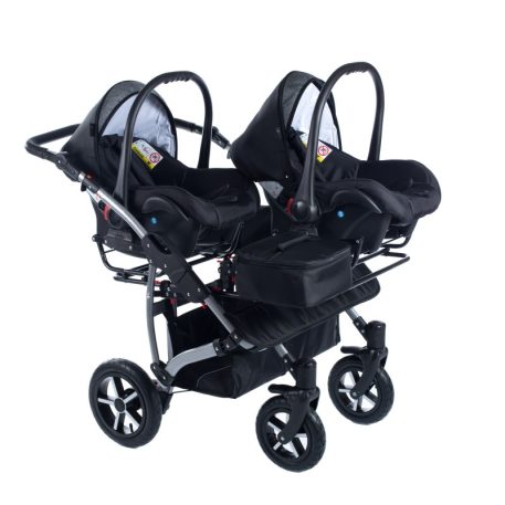 Mama Kiddies TWIN 3az1-ben ikerbabakocsi kiegészítőkkel szürke színben + Ajándék