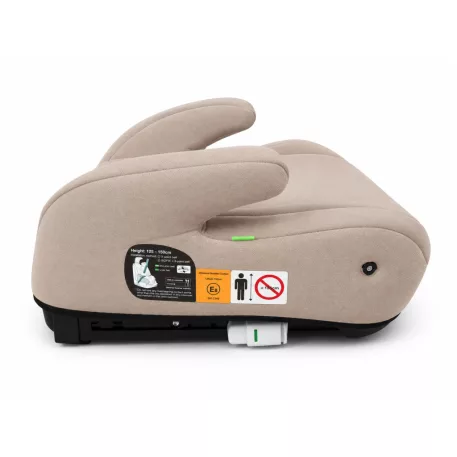 Mama Kiddies® i-Size HappyRide ülésmagasító (125-150 cm) ISOFIX rögzítéssel bézs színben zsiráf mintával – Ajándék pohártartó