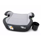 Mama Kiddies® i-Size HappyRide ülésmagasító (125-150 cm) ISOFIX rögzítéssel szürke színben bébi elefánt mintával – Ajándék pohártartó