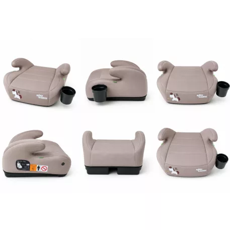 Mama Kiddies® i-Size HappyRide ülésmagasító (125-150 cm) bézs színben póni mintával – Ajándék pohártartó