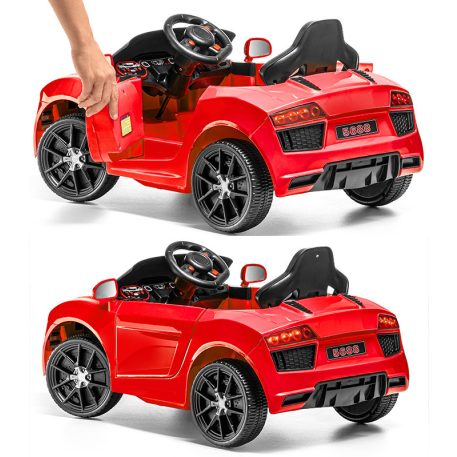 Piros cabrio elektromos autó gyerekeknek négy motorral és távirányítóval