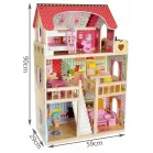 XXL-es fa babaház rengeteg kiegészítővel, medencével és LED világítással - 90 cm