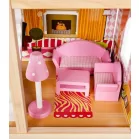 XXL-es fa babaház rengeteg kiegészítővel, medencével és LED világítással - 90 cm