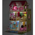 XXL-es fa babaház rengeteg kiegészítővel, medencével és LED világítással - 90 cm