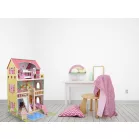 XXL-es fa babaház rengeteg kiegészítővel, medencével és LED világítással - 90 cm