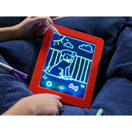 Magic Pad Interaktív rajztábla 6 db tollal és sablonokkal piros színben