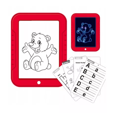 Magic Pad Interaktív rajztábla 6 db tollal és sablonokkal piros színben